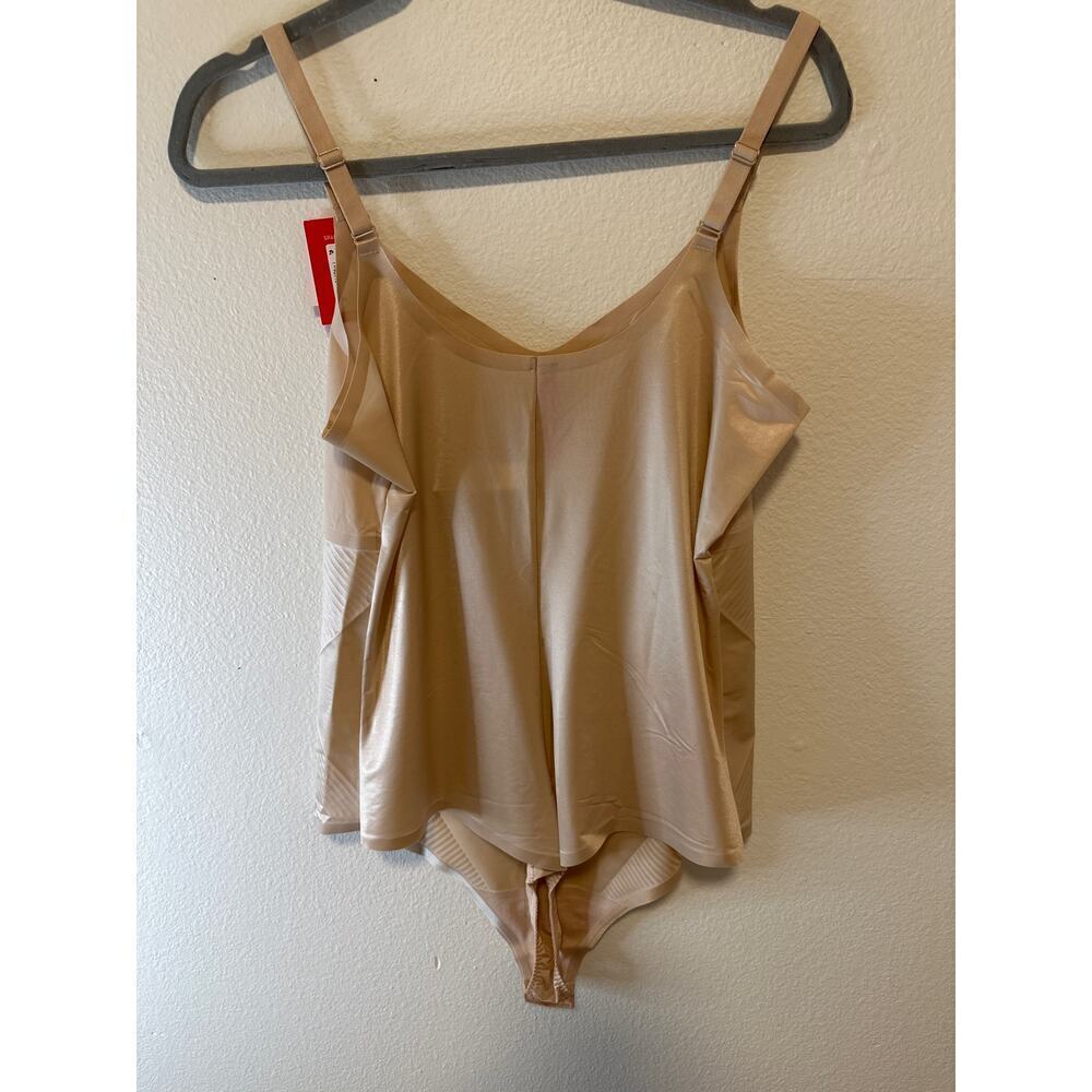 Spanx Invisible Cami Thong Bodysuit, Size 3X, Champagne Beige, NWT - Picture 3 of 7